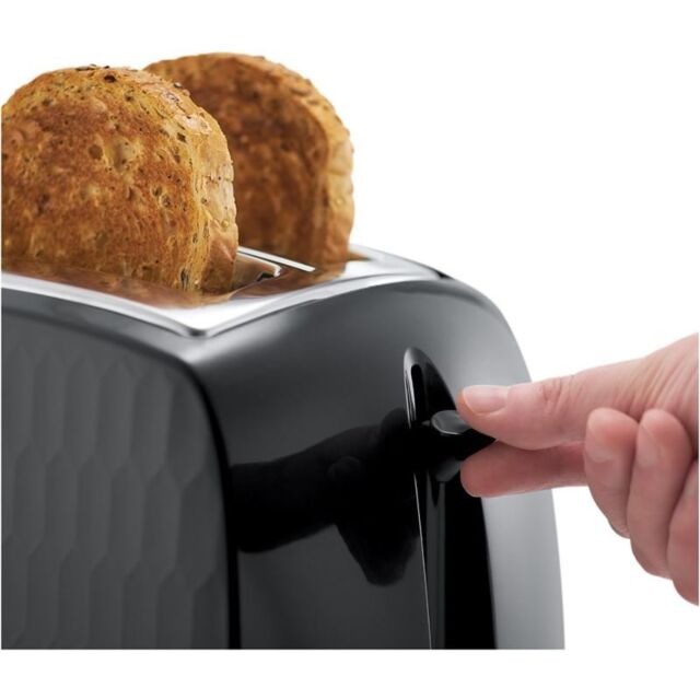 Russell Hobbs 26061 2 Slice Toaster in Black Honeycomb Effect