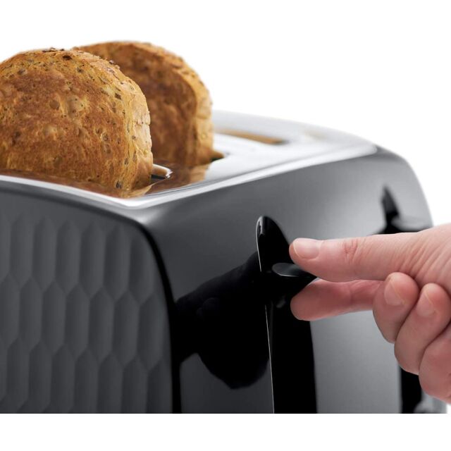 Russell Hobbs 26071 4 Slice Toaster in Black Honeycomb Effect