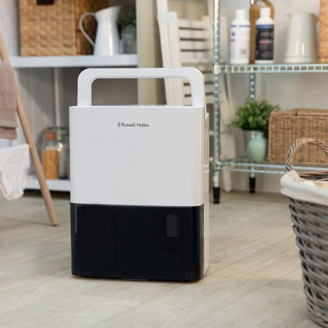 Russell Hobbs RHDH1001 10L Dehumidifier - White + Black