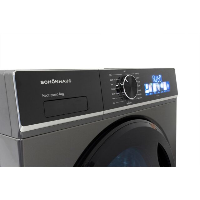 Schonhaus TDSHF018A3G 8kg Heat Pump Tumble Dryer - Graphite  
