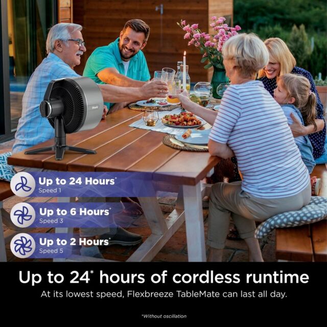 Shark FA150UK FlexBreeze TableMate Indoor to Outdoor Tabletop Fan in Winter Fog