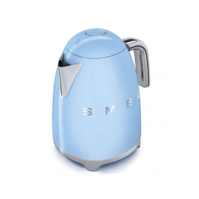 Smeg KLF03PBUK Cordless Jug Kettle in Pastel Blue 3D Logo