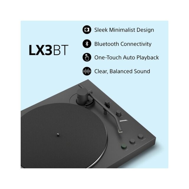 Sony PSLX3BT.CEK Turntable Bluetooth with Auto Playback - Dark Grey