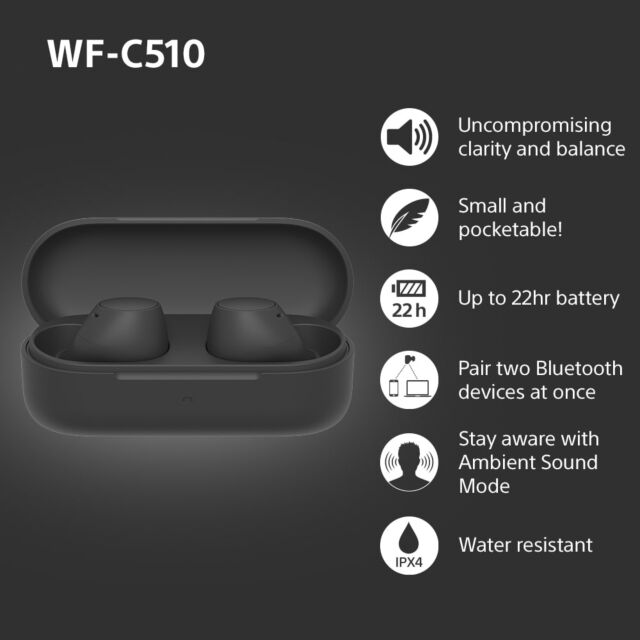 Sony WFC510B Bluetooth In Ear Headphones in Black
