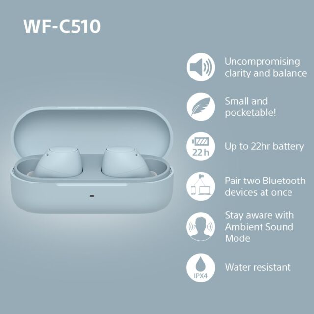 Sony WFC510L Bluetooth In Ear Headphones in Blue