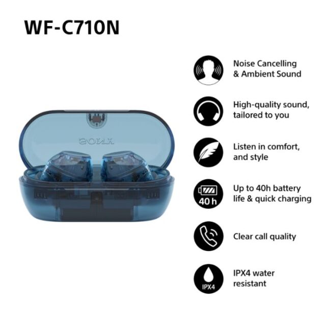 Sony WFC710NL Bluetooth Noise Cancelling In Ear Headphones in Blue