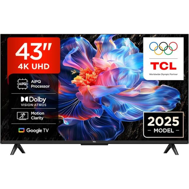 TCL 43V6C-UK 43inch 4K Direct LED HDR Google TV