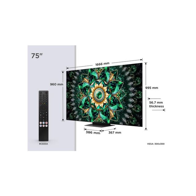TCL 75Q7C-UK 75inch 4K QD-Mini LED UHD Smart Google TV