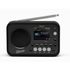 Roberts PLAY20B DAB+ FM Portable Radio in Black with Rubber Bumper