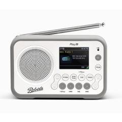 Roberts PLAY20W DAB+ FM Portable Radio in White with Rubber Bumper